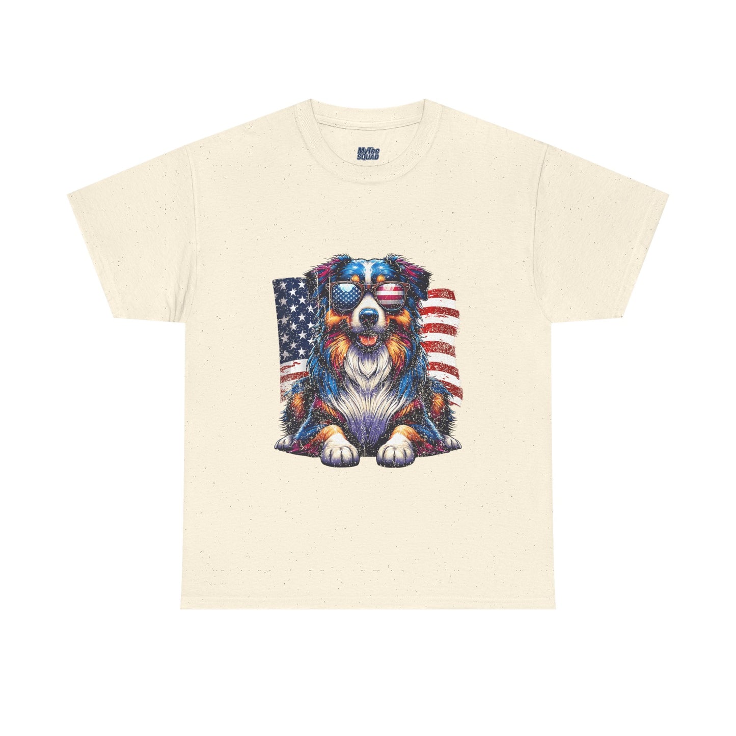 Patriotic Australian Shepherd With Sunglasses Unisex T-Shirt