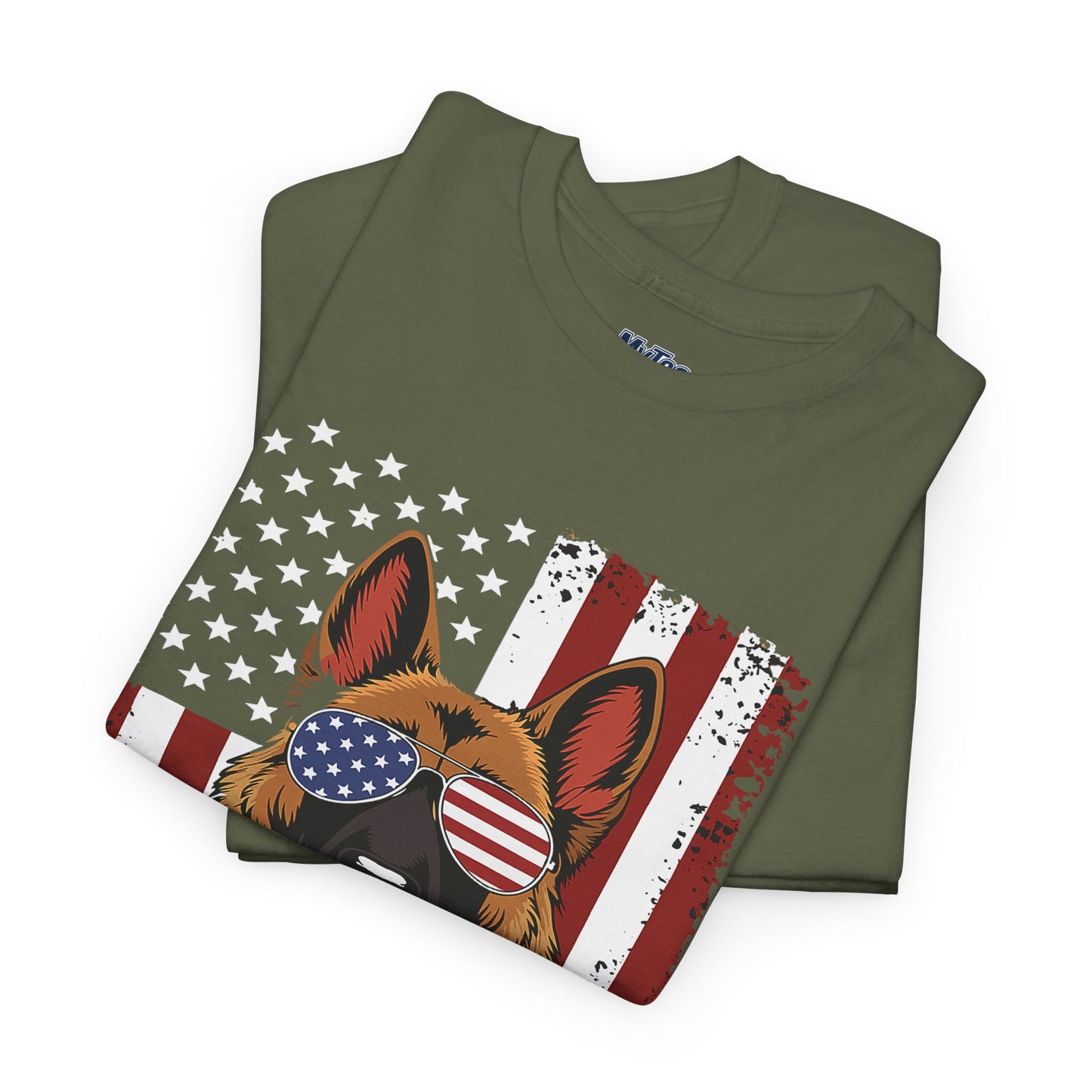 Patriotic German Shepherd Cotton T-Shirt | Tee