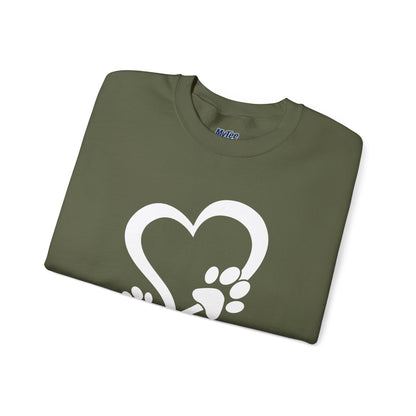 Pawprints On My Heart – Cozy Minimalist Dog Lover Sweatshirt