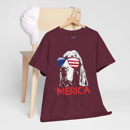 Patriotic Basset Hound With Sunglasses Unisex T-Shirt