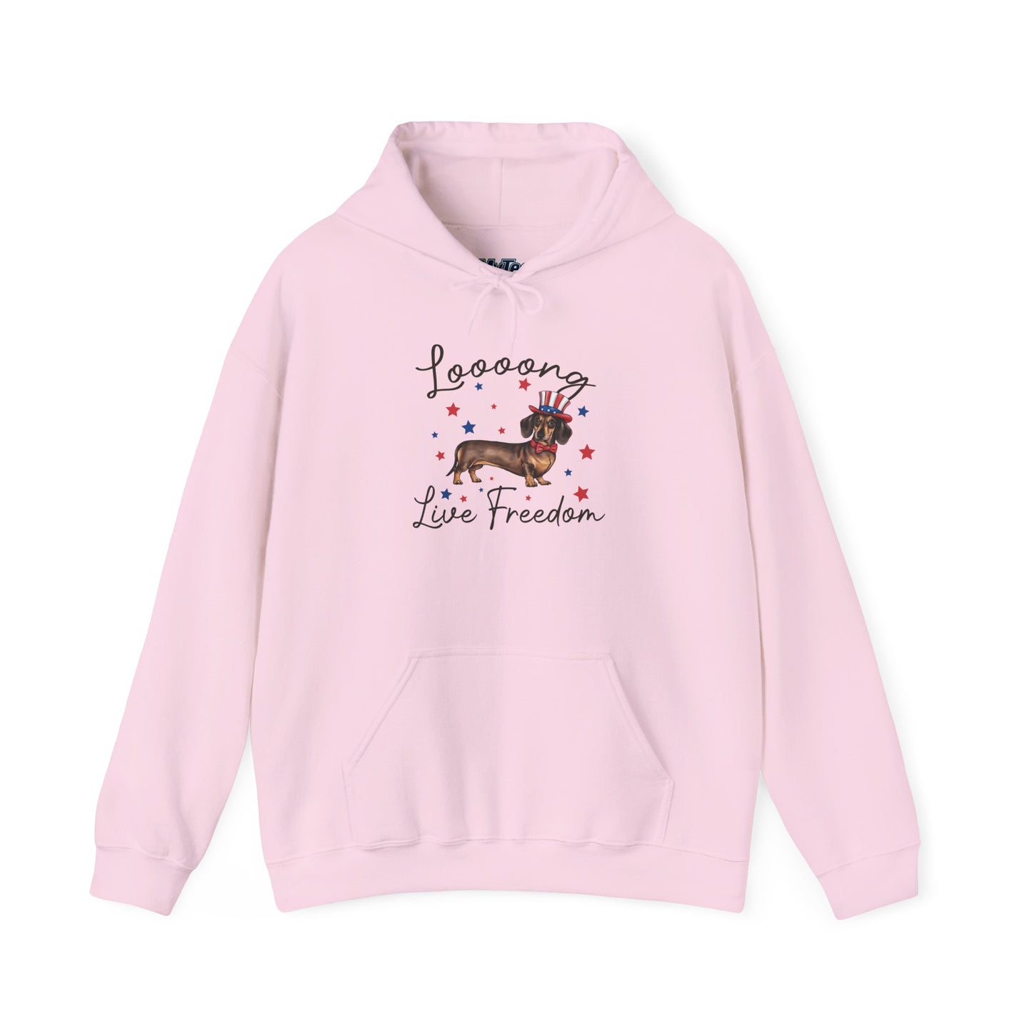 Patriotic Dachshund Loooong Live Freedom Unisex Hoodie
