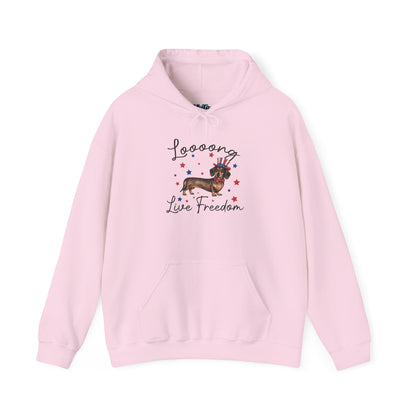 Patriotic Dachshund Loooong Live Freedom Unisex Hoodie