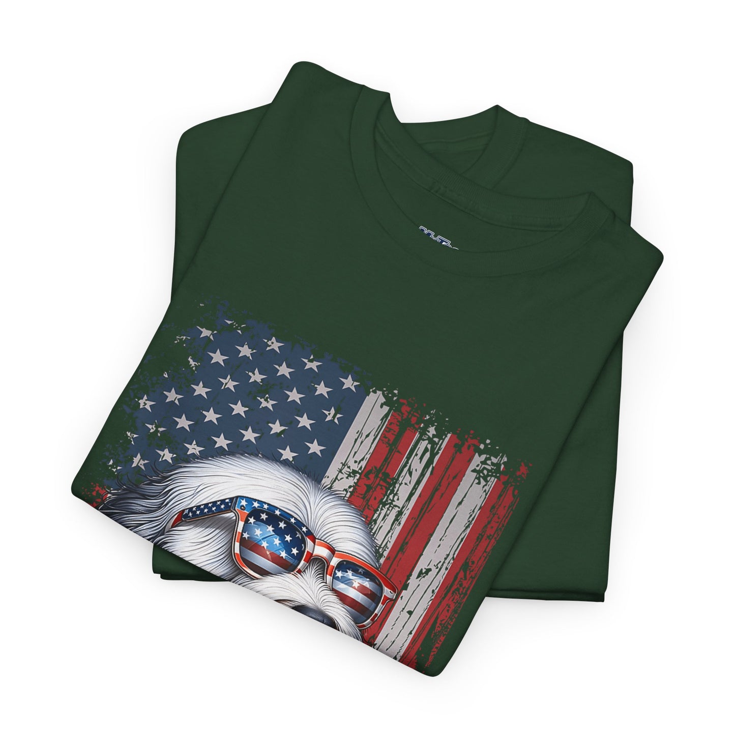 Patriotic Old English Sheepdog With Sunglasses Unisec T-Shirt