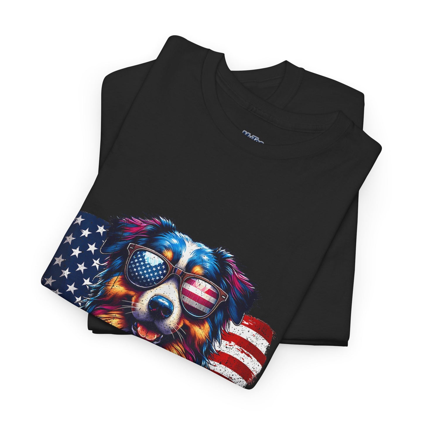 Patriotic Australian Shepherd With Sunglasses Unisex T-Shirt