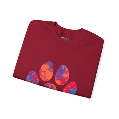 Colorful Paw Print Crewneck Sweatshirt | Pet Lover Gift, Cozy Casual Wear
