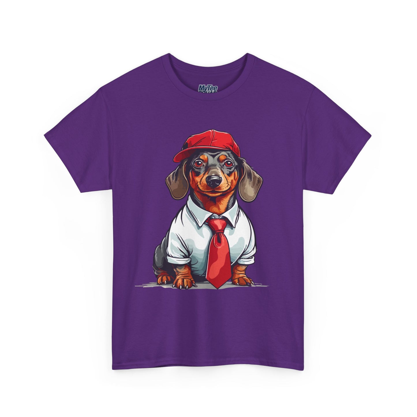 Dachshund Boss Unisex T-Shirt – Cool Pup in Cap & Tie