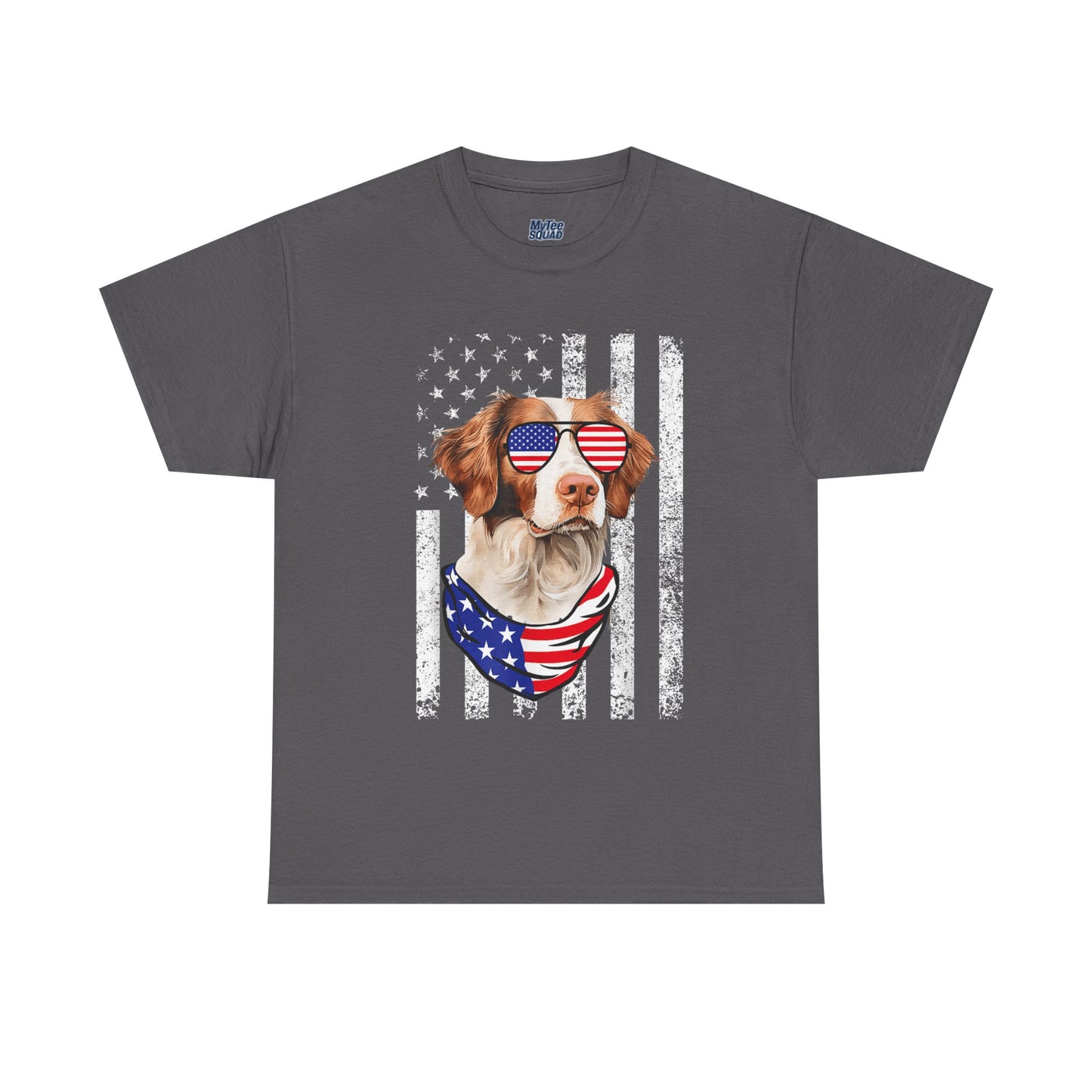 Patriotic Brittany Spaniel with Sunglasses Unisex T-Shirt