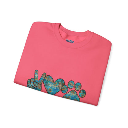 Peace Love Rescue Sweatshirt | Heavy Blend Crewneck for Animal Rescuers