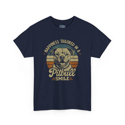 Happiness Tailored In A Pitbull Smile Unisex Tee | Animal Rescue Support Tee