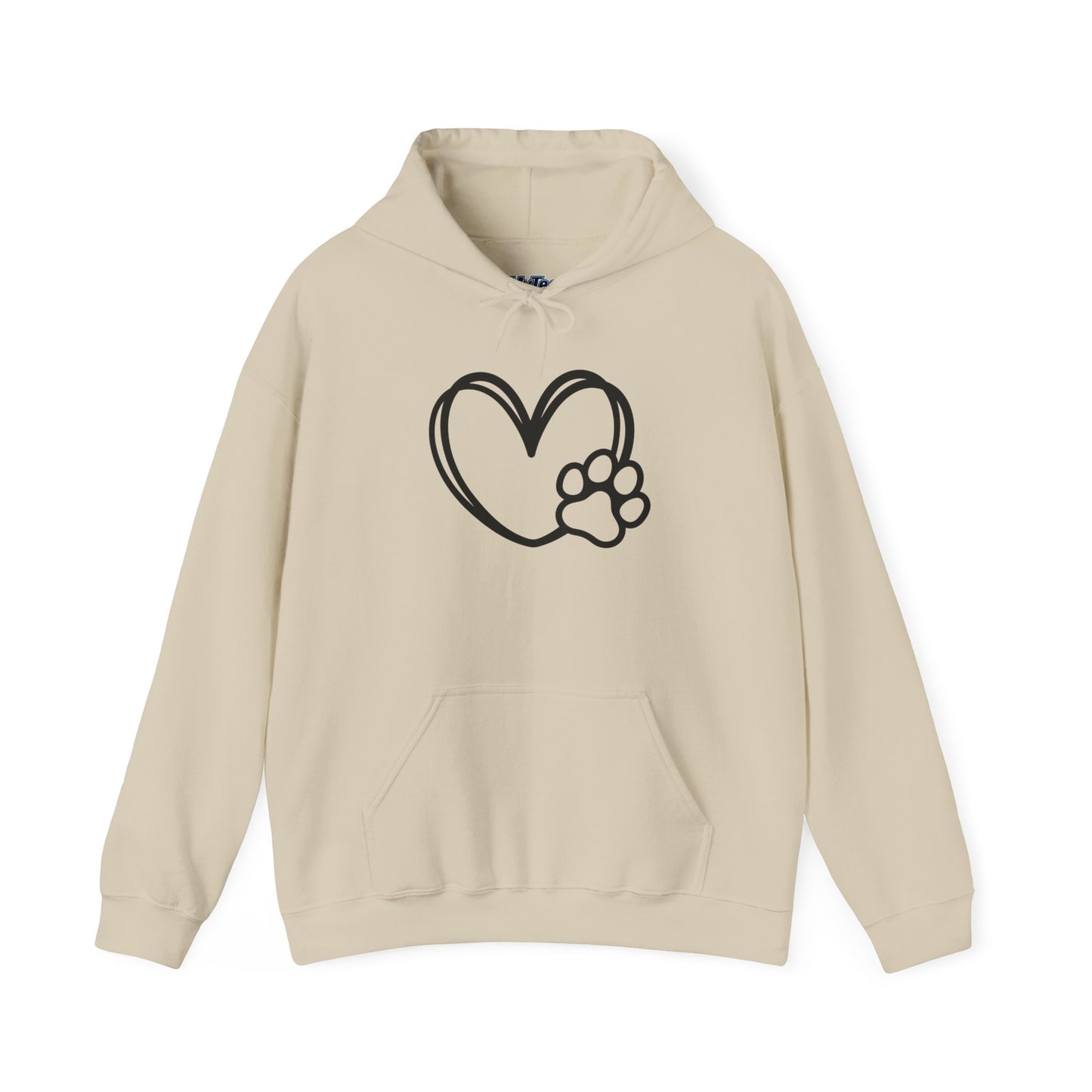 Minimal Paw Heart Unisex Hoodie – Dog Lover’s Comfort