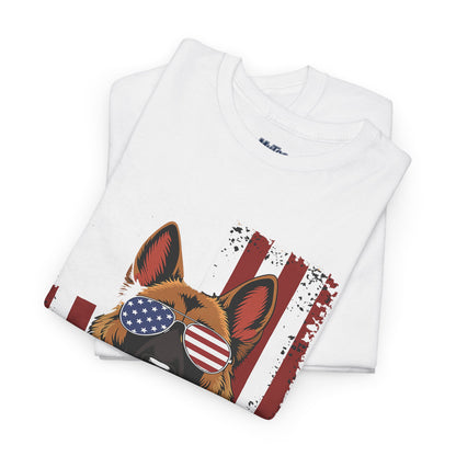 Patriotic German Shepherd Cotton T-Shirt | Tee