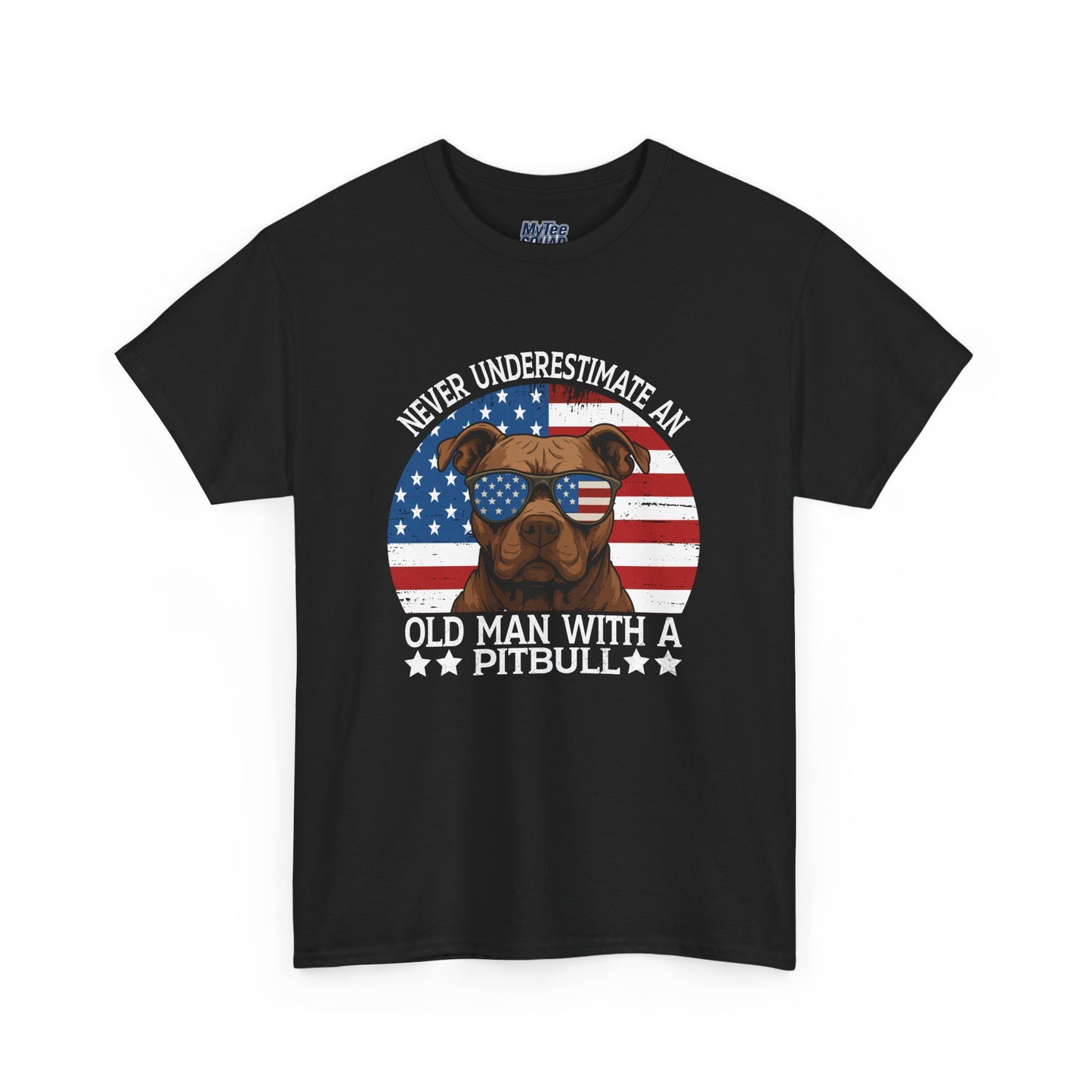 Never Underestimate An Old Man With A Pitbull T-Shirt | Gift For Dog Father