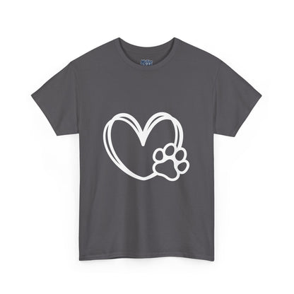 Simple Paw Heart Unisex T-Shirt – For Dog Lovers