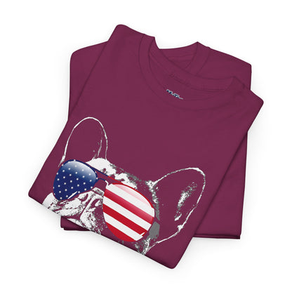 Patriotic French Bulldog With Sunglasses Unisex T-Shirt