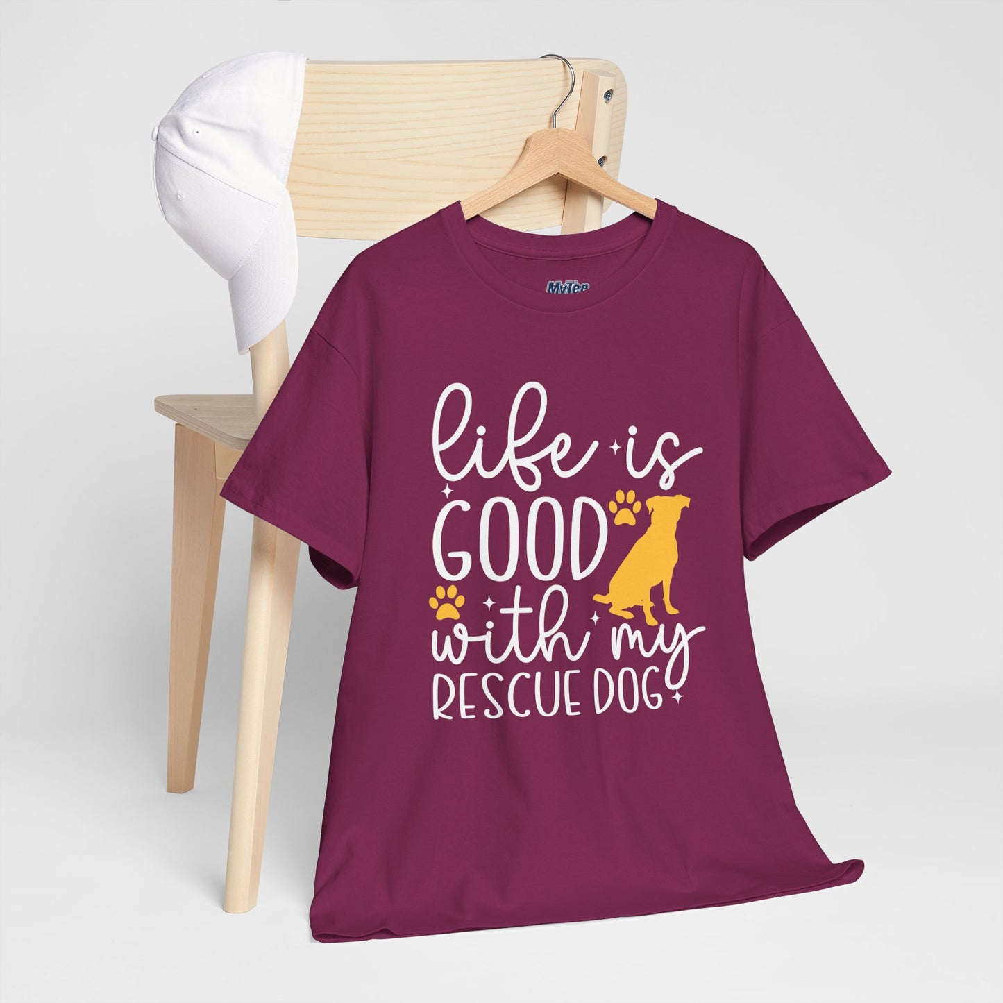"Life Is Good With My Rescue Dog" Unisex T-Shirt | Dog Lover Gift
