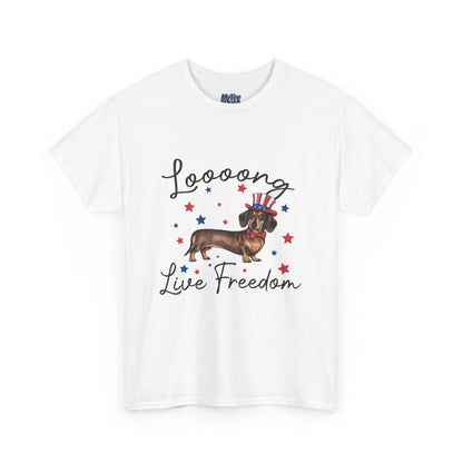 Patriotic Dachshund Loooong Live Freedom Unisex T-Shirt