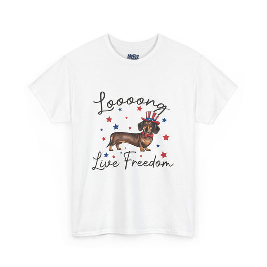 Patriotic Dachshund Loooong Live Freedom Unisex T-Shirt