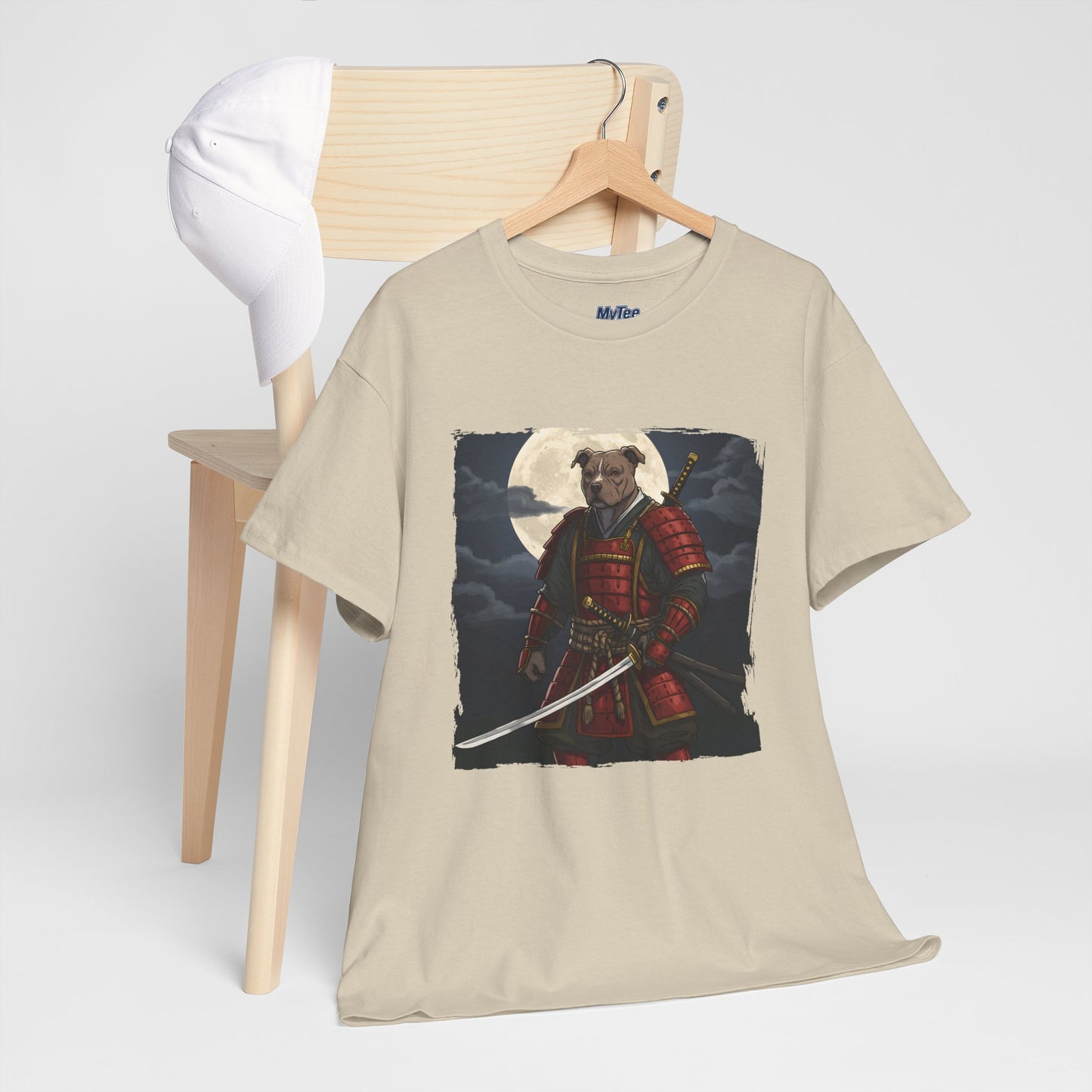 Pitbull Samurai Warrior Unisex Heavy T-Shirt,Tee | Graphic Tee For Anime Lovers