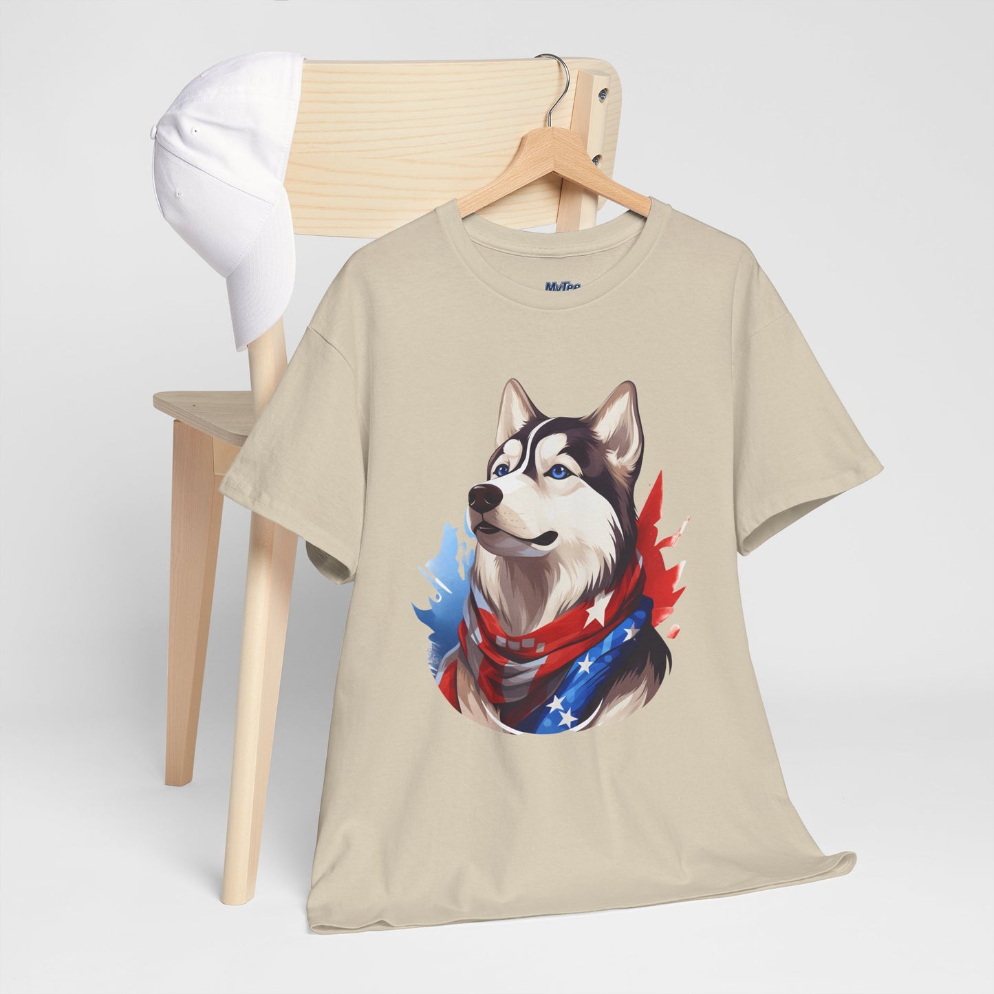 Patriotic Siberian Husky Unisex T-Shirt