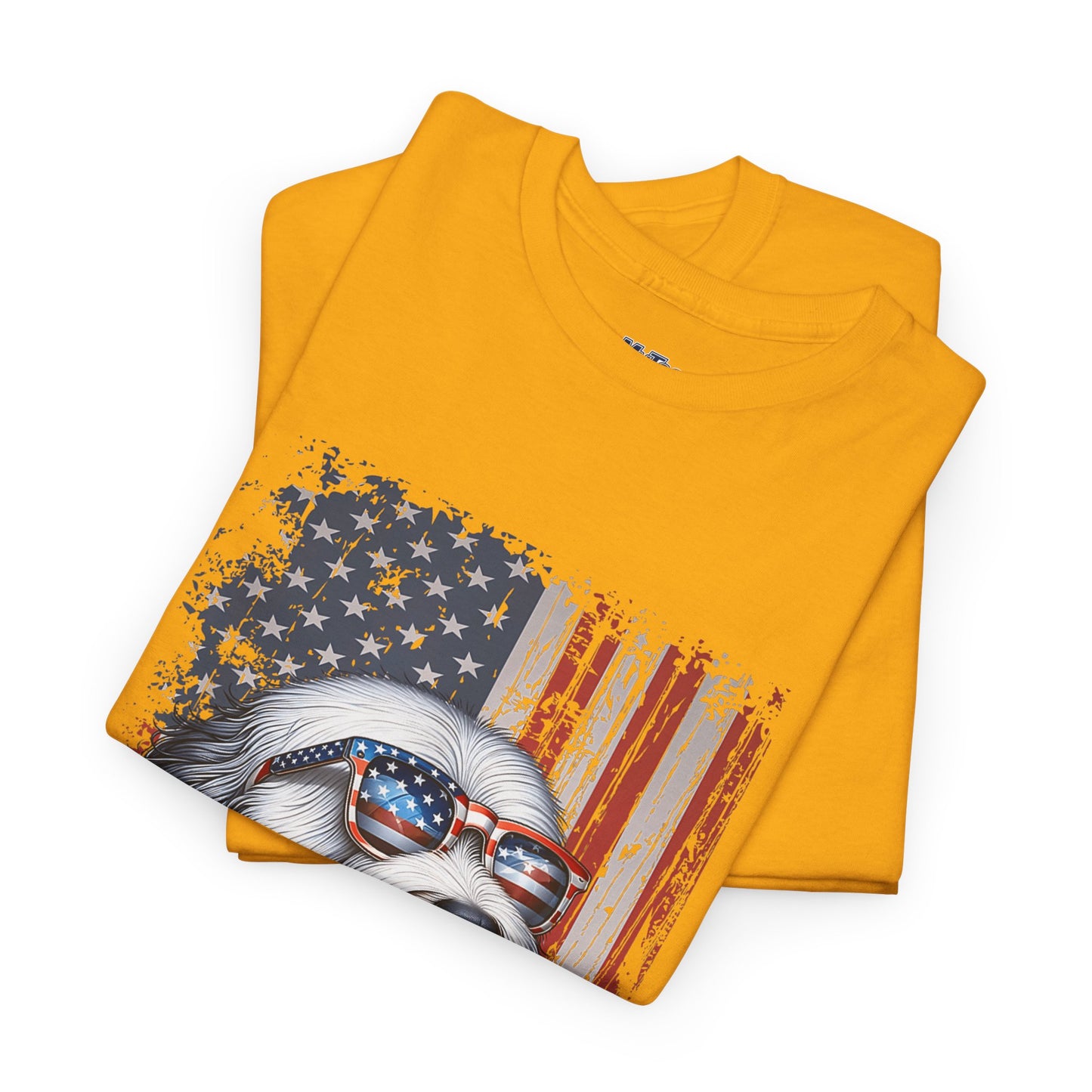 Patriotic Old English Sheepdog With Sunglasses Unisec T-Shirt