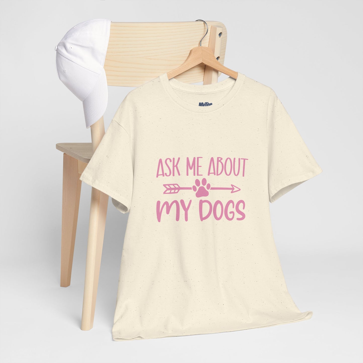Ask Me About My Dogs Unisex Cotton T-Shirt | Dog Lover Gift