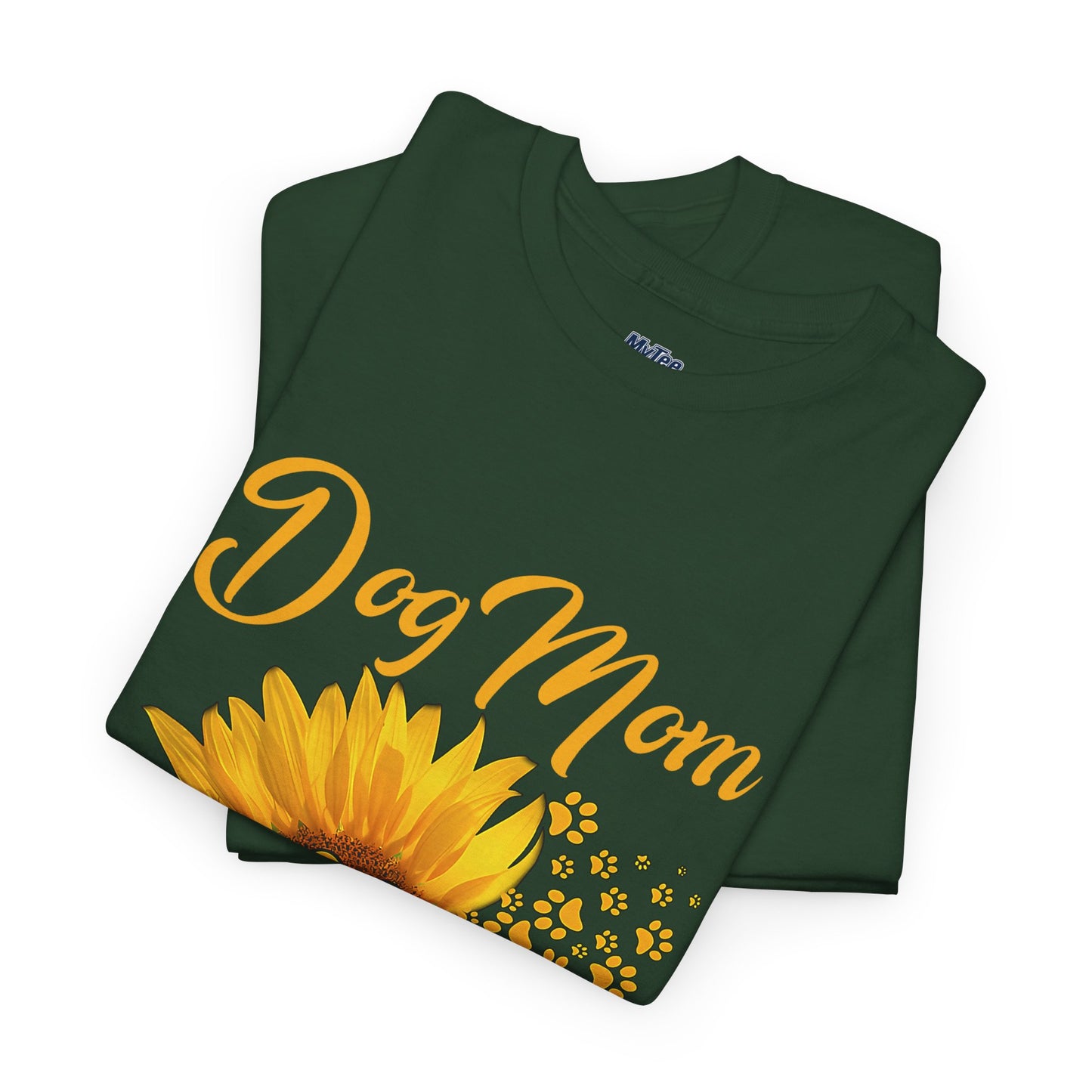 Dog Mom Sunflower Paw Cotton T-Shirt