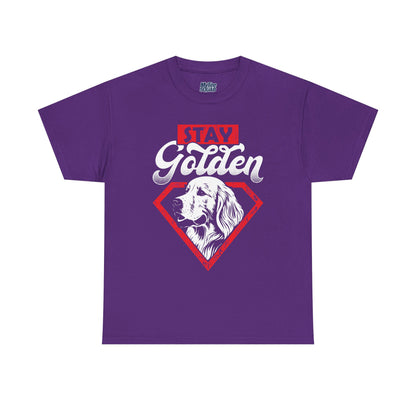 Stay Golden Unisex Cotton T-Shirt | Best Gift For Dog Lover