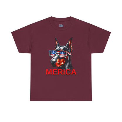 Patriotic Doberman With Sunglasses Unisex T-Shirt