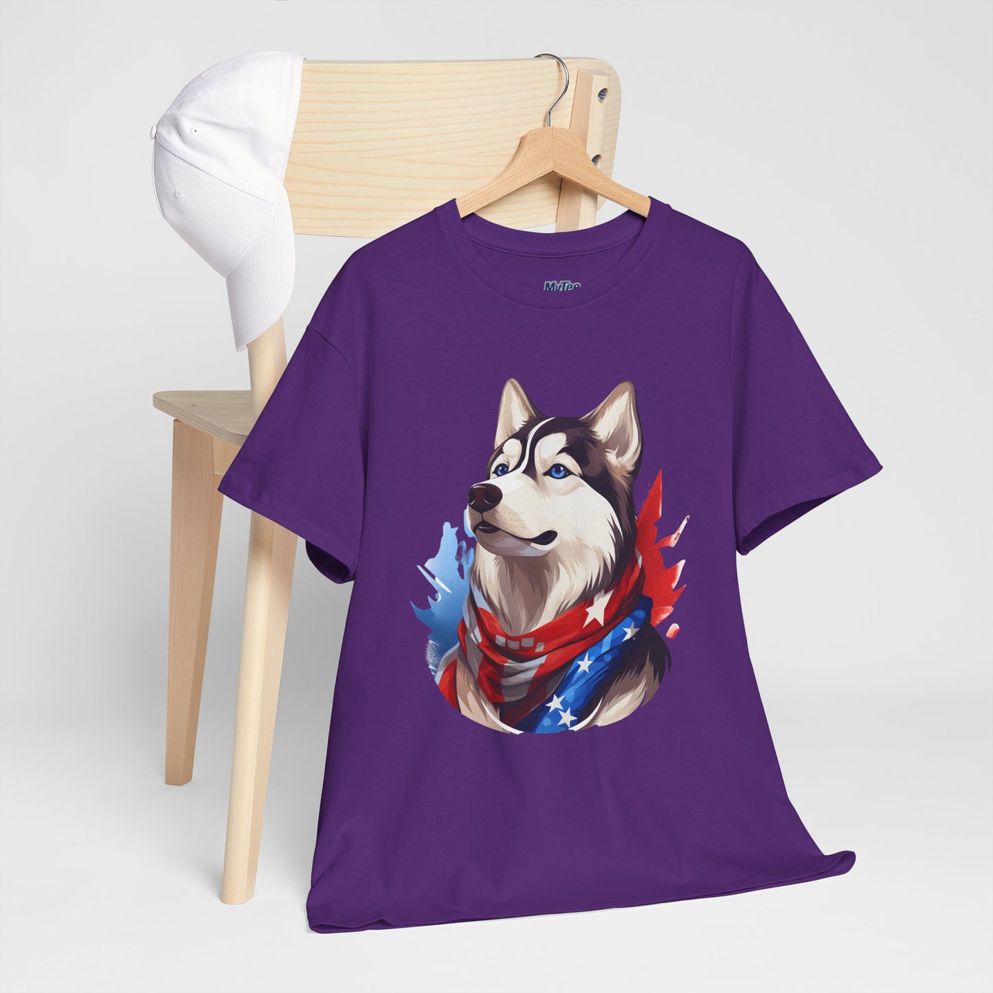 Patriotic Siberian Husky Unisex T-Shirt