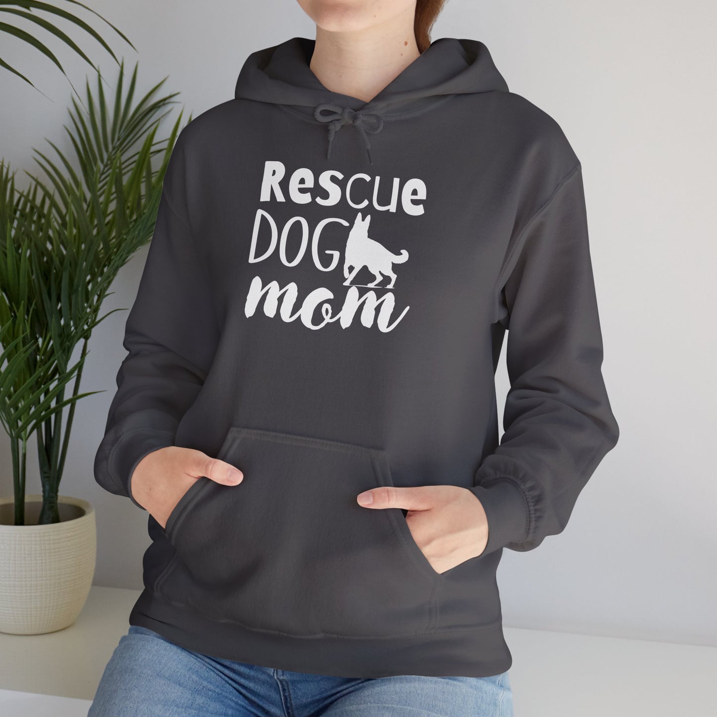 'Rescue Dog Mom Hoodie' - Cozy Sweatshirt for Pet Lover Mommies
