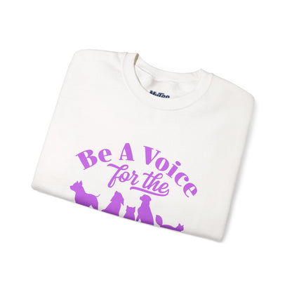 Be A Voice  For The Voiceless Unisex Sweatshirt – Animal Rescue Awareness