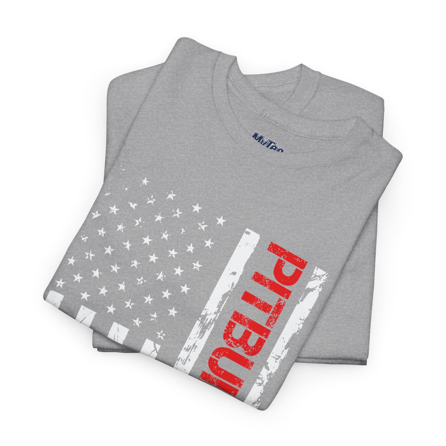 Patriotic Pitbull Dad Heavy Cotton T-Shirt | Father's Day Gift