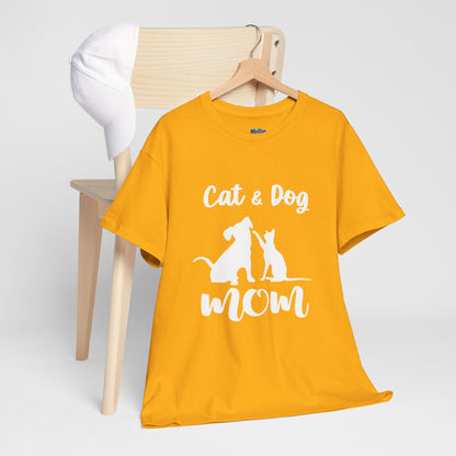 Cat & Dog Mom Cotton T-Shirt - Perfect for Pet Lovers