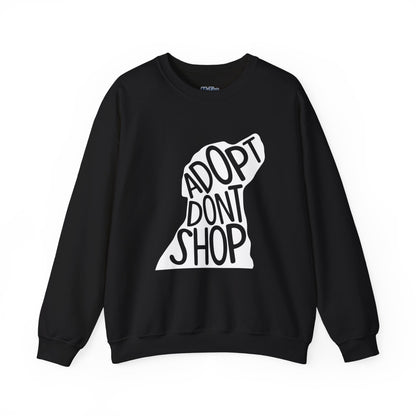 Adopt Don't Shop Unisex Sweatshirt | Eco-Friendly Crewneck