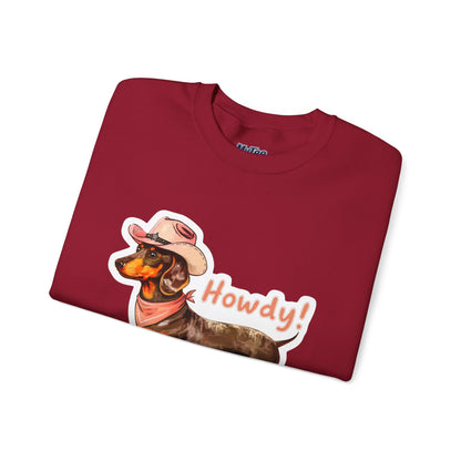 Dachshund Howdy Unisex Sweatshirt – Cozy Western Pup Pullover