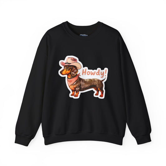 Dachshund Howdy Unisex Sweatshirt – Cozy Western Pup Pullover
