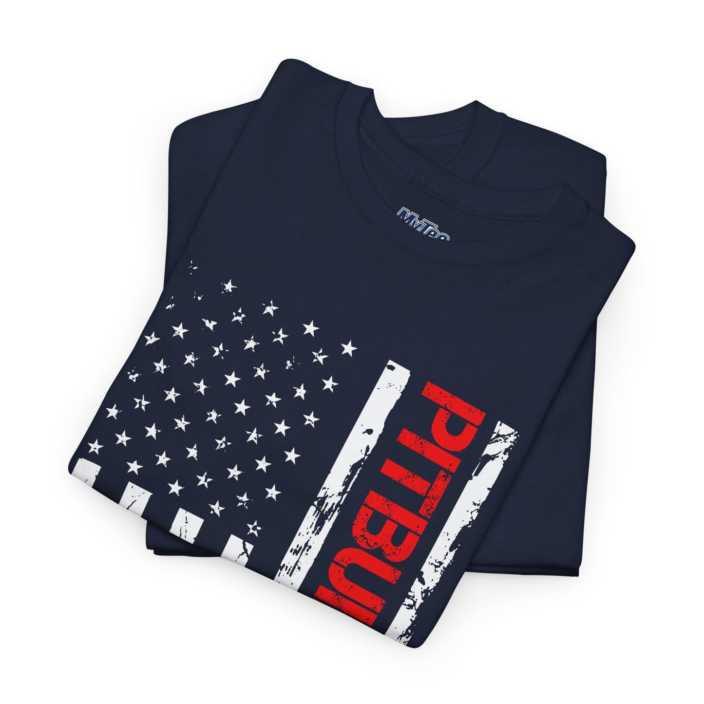 Patriotic Pitbull Dad Heavy Cotton T-Shirt | Father's Day Gift