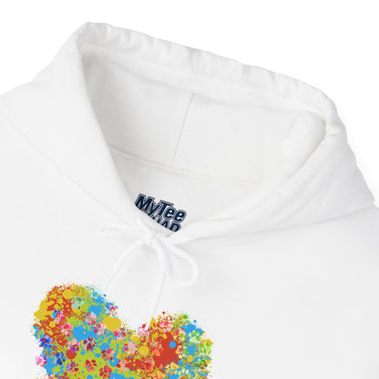 Colorful Heart Graphic Cozy Hoodie | Comfortable Winter Apparel