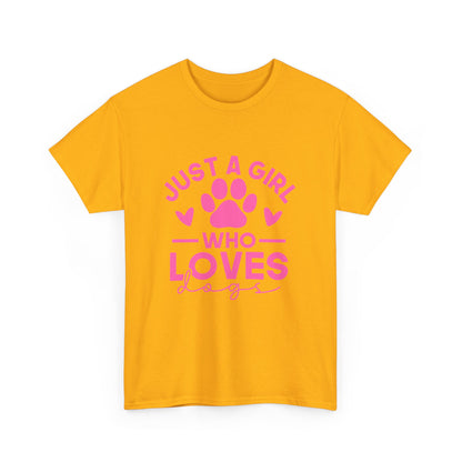 Just a Girl Who Loves Dogs T-Shirt - Cute Pet Lover Tee