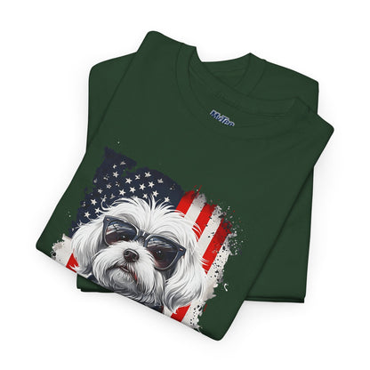 Patriotic Havanese Unisex Cotton T-Shirt