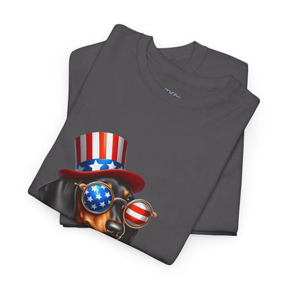 Patriotic Dachshund 4th of July T-Shirt | Red, White & Woof Style