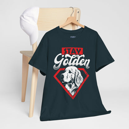 Stay Golden Unisex Cotton T-Shirt | Best Gift For Dog Lover