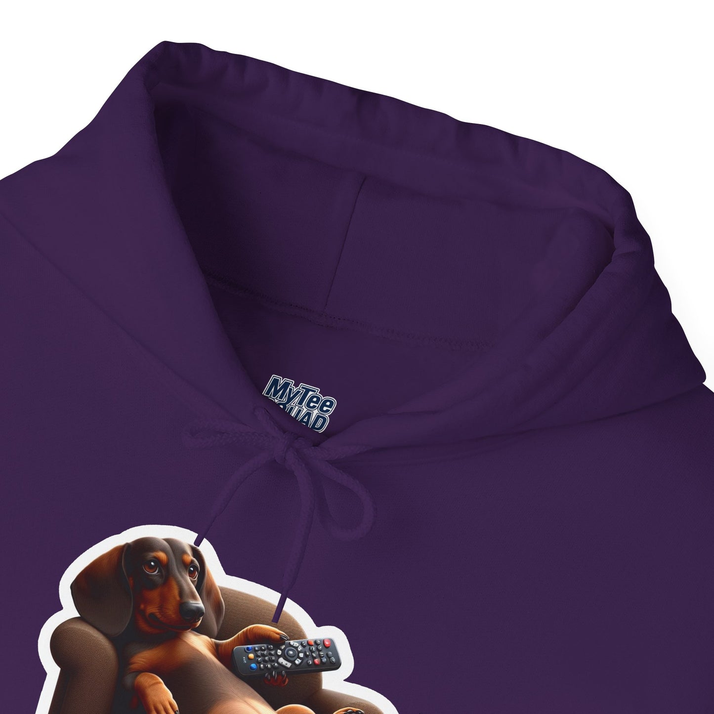 Dachshund TV Boss Unisex Hoodie– Funny Wiener Dog Relax Tee