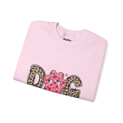Dog Mama Leopard Print Crewneck Sweatshirt