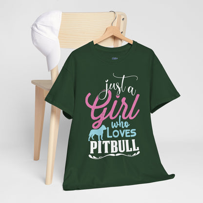 Just a Girl Who Loves Pitbulls T-Shirt – Cute Dog Lover Tee