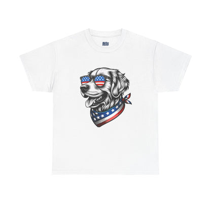 Patriotic Golden Retriever With Sunglasses Unisex T-Shirt