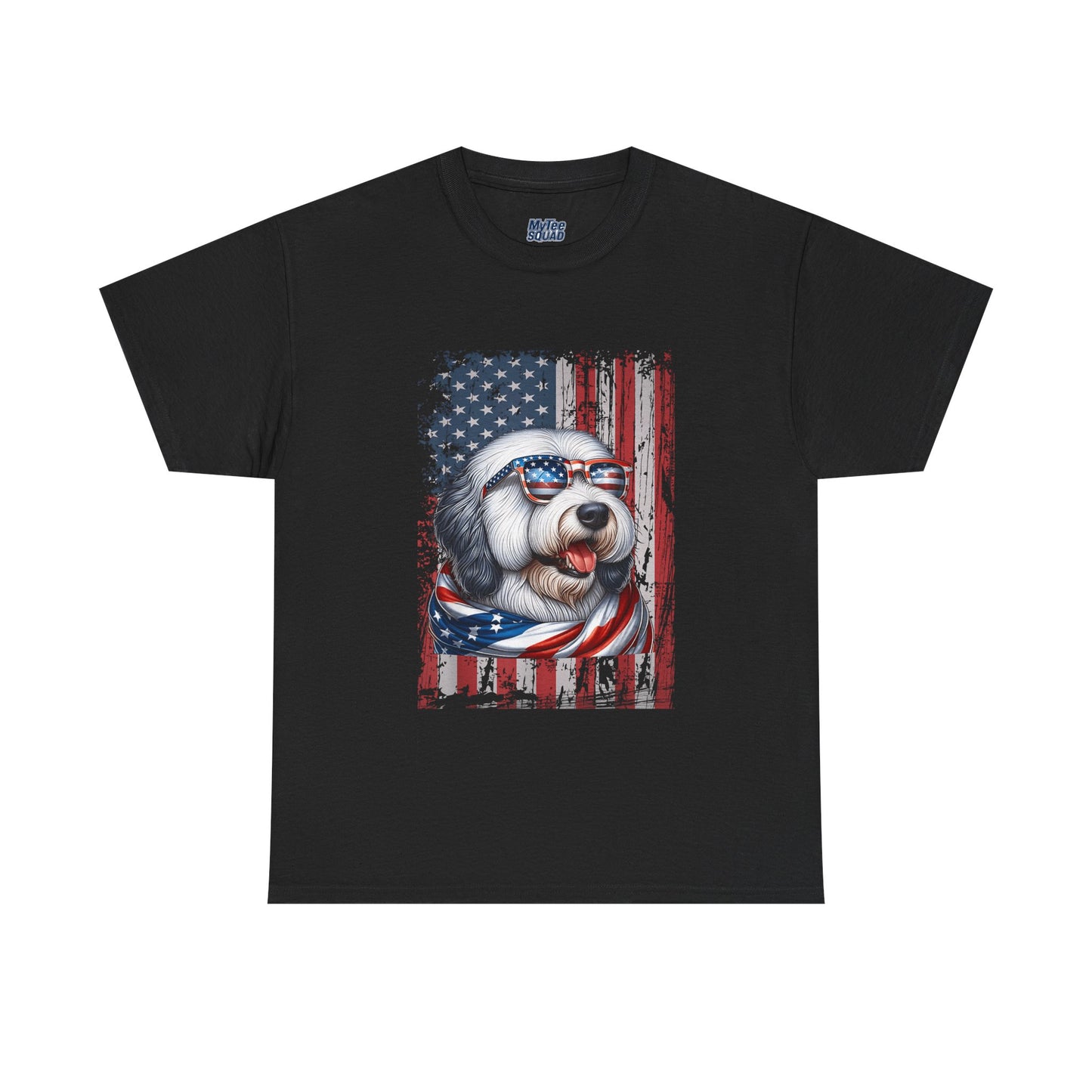 Patriotic Old English Sheepdog With Sunglasses Unisec T-Shirt