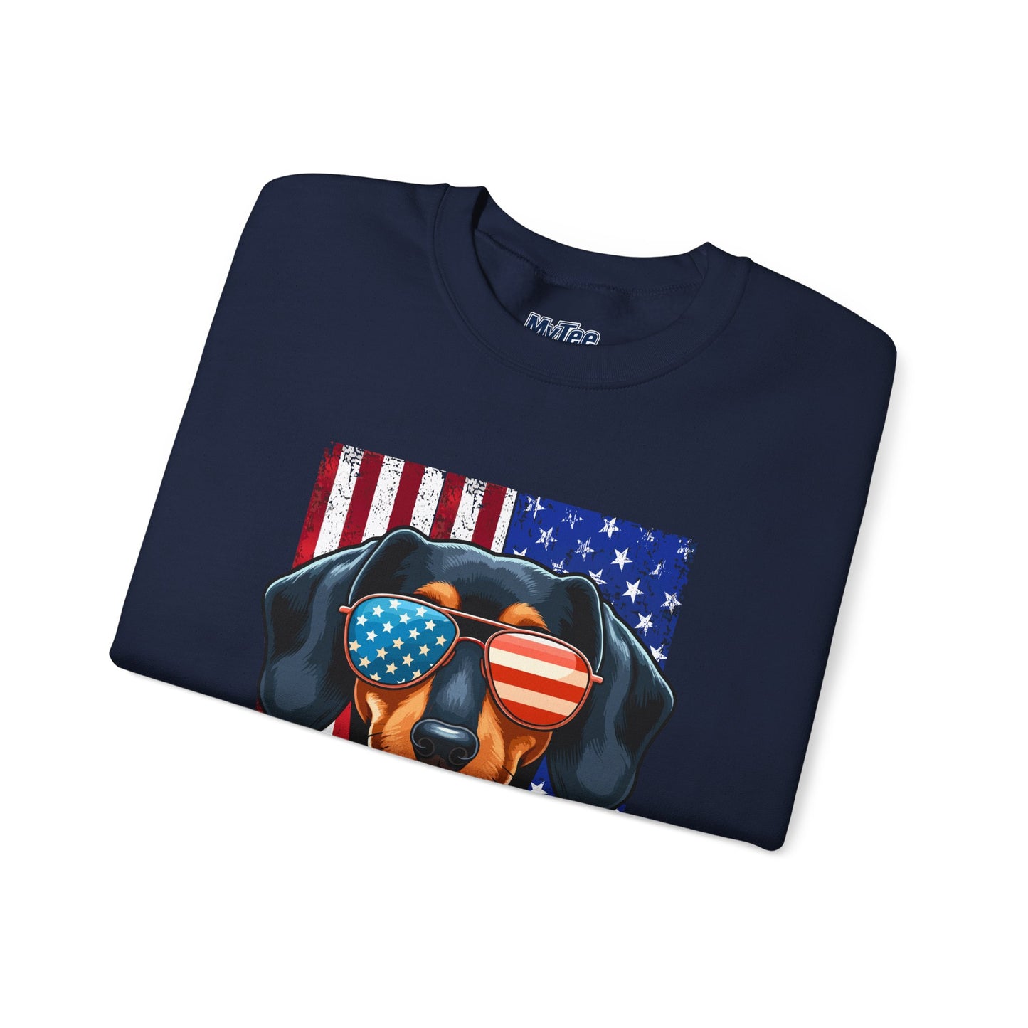 Patriotic Dachshund Flag Shades Unisex Sweatshirt