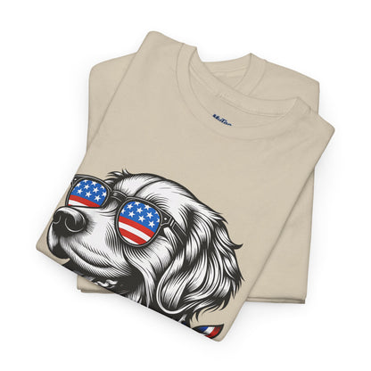 Patriotic Golden Retriever With Sunglasses Unisex T-Shirt