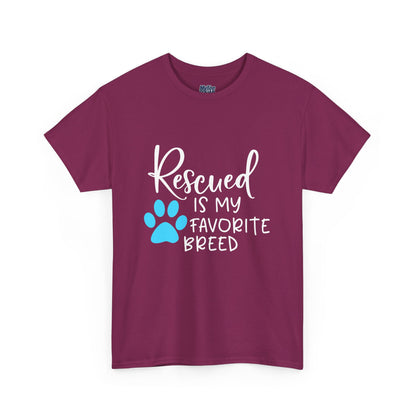 Rescued Is My Favorite Breed T-Shirt – Pet Adoption Love Tee